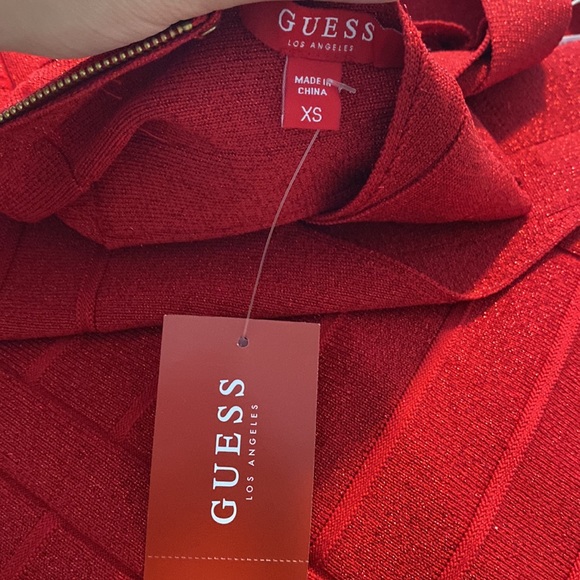 Sparkly red Guess Layla Bandage Dress. - Picture 6 of 7